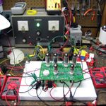 Testing the PCB on the bench supply